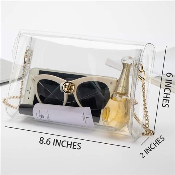 Clear Purse Gift for Women Clear CrossbodyBag Cute for Sports Concert Prom Party - Picture 3 of 6